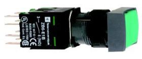 Przycisk kompletny ziel. prostok. kryty O16 z sam. powr. 1NO bez ozn. XB6DA31B
