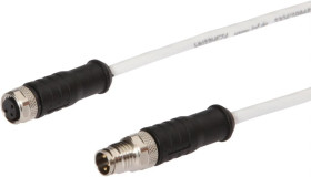 Kabel połączeniowy, 2 m, żeński M8 (gniazdo) 3-PINowy prosty, męski M8 (złącze) 3-PINowy prosty VK20HF74