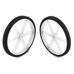 Pololu Wheel Pair for Standard Servo Splines (25T, 5.8mm) - 90×10mm, White
