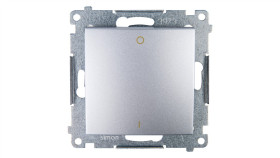 Simon 54 Łącznik Dwubiegunowy Srebrny Mat Dw2a.01/43