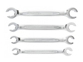 Zestaw kluczy oczkowych półotwartych odgięte 4 szt. 8-17mm HT1W730 HOEGERT