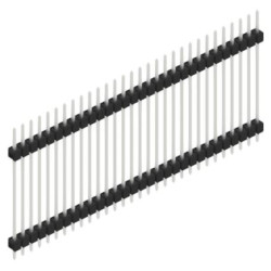 Pin header, 30 pole, pitch 2.54 mm, straight, black, SL528530Z