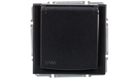 Asfora Gniazdo 2P+Pe Ip44 Do Systemu Ramkowego Antracyt Eph2800671