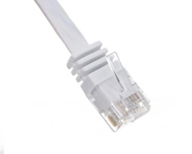 Kabel krosowy płaski patchcord U/UTP kat.5e biały 2m 93359