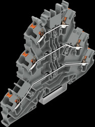 2202-3201 Three-tier feed-through terminal, Ø 0.25 - 2.5 mm, L/L/L