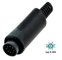 WVIDEO-8P Wtyk DIN-mini Video360 8 pin na kabel (typ8-360) WMDIN-8PV