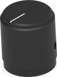 Rotary knob, 6.35 mm, aluminum, black, Ø 19.1 mm, H 20 mm, 4-1437621-2