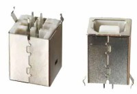 USB-1B20-P Gniazdo, 1x port typu B, standard 2.0, do komputera, pionowe