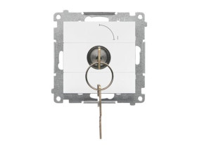 SIMON 55 Wyłącznik na kluczyk 1-biegunowy „0-I” styk N/O 5A 250 V biały mat TW1K.01/111 KONTAKT SIMON