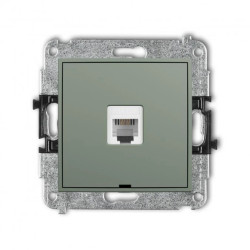 MINI Mechanizm gniazda telefonicznego pojedynczego 1xRJ11, 4-stykowy, beznarzędziowe, bez pola opisowego szałwiowy 61MGTBO-1