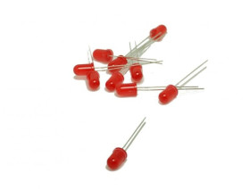10 pcs 5mm LED Diode, Matt, Red