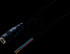 075188 DC cable socket 2,5 / 5,5 mm black 1,0m