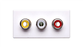 Simon Connect Gniazdo K45/2 Głośnikowe 3Xrca /Cinch/ Czysta Biel K105b/9