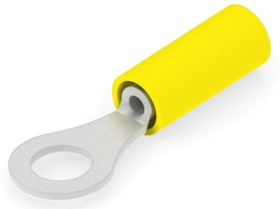 Insulated ring cable lug, 0.1-0.41 mm², AWG 26 to 22, 3.02 mm, M2.5, yellow, 323914