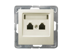 IMPRESJA Gniazdo telefoniczne podwójne niezależne ecru GPT-2YN/m/27 OSPEL