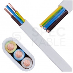 Kabel instalacyjny płaski EL-Instal HP+ HDHp 3x2,5mm2 biały 450/750V bezhalogenowy YDYp B2ca drut Eltrim