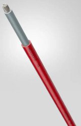 Copolymer-photovoltaic cable, halogen free, H1Z2Z2-K, 10 mm², red, outer Ø 7.1 mm, 1023776