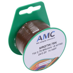 Brown 0.75mm² Thin Wall 14A Cable Mini Reel 15M