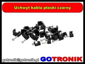 Uchwyt kabla czarny płaski 10/5 mm