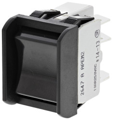 Przełącznik kołyskowy (Wł.)-wył.-(wł.) Nie 16 A DPDT Czarny APEM