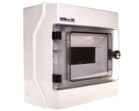 Rozdzielnica hermetyczna modułowa (500V AC ,1000V DC) 1x8 natynkowa IP65 RH-8/Z (z zamkiem) 36.9