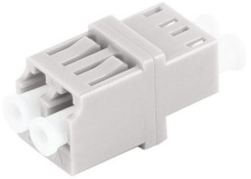 Fiber optic connector, LC socket to LC socket, OM1/OM2, multimode, ceramic, beige, BS07-60024