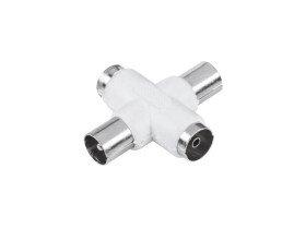 Rozgałęźnik złącze czwórnik 2x wtyk TV - 2x gniazdo TV plastik