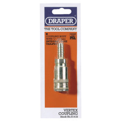 Draper 51418 3/8&quot; Bore Vertex Air Line Coupling with Tailpiece