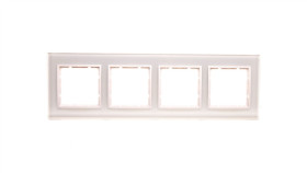 Berker B.7 Glas Ramka Szklana Poczwórna Śnieżnobiała 10146909