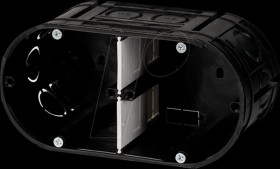 7310102 Flush-fitted device socket, 2-gang, Ø 60 mm, depth 63 mm