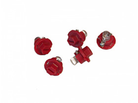 Żarówka LED B8,4D R5 T5 5mm czerwona 12V w oprawce