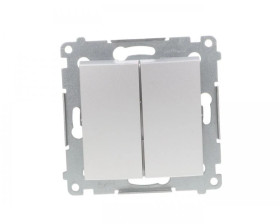 Simon 54 Łącznik bryzgoszczelny świecznikowy IP44, szybkozłącza, srebrny mat DW5B.01/43