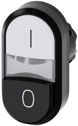 Siemens 3SU10003BB610AK0 3SU1000-3BB61-0AK0 Przycisk podwójny pierścień przedni z tworzywa sztucznego przycisk czarny, b