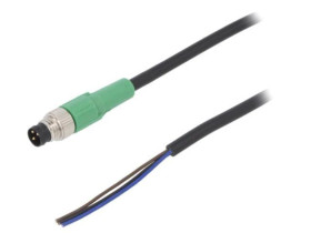 1447280 Kabel do czujników/automatyki, M8, Ilość pinów: 3, proste, 10m, wtyk, 4A