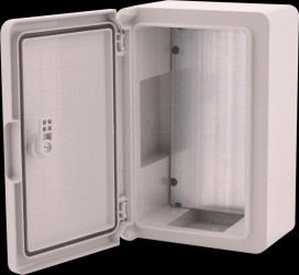 BXPPABSG200300130-F01 IP65 wall-mounted enclosure, 200 x 300 x 130 mm, grey