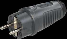 Solid rubber plug Taurus2, type F - CEE 7/4, anthracite/black