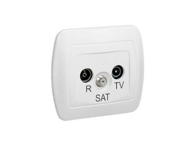 AKORD Gniazdo antenowe RTV-SAT końcowe białe tłumienie R TV 3.5dB SAT 1.8dB AAS/11 KONTAKT SIMON