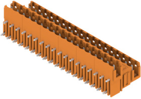 Pin header, 36 pole, pitch 5.08 mm, angled, orange, 1726440000