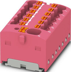 Distribution block, push-in connection, 0.34-4.0 mm², 41 A, 6 kV, dusky pink, 1046970
