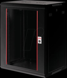 26210287 19" wall-mounted housing, 18U, 450mm depth, black