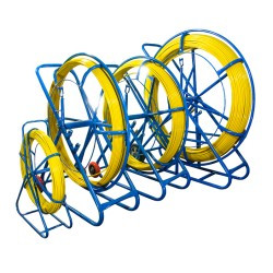 WŁÓKNO SZKLANE DO PRZECIĄGANIA KABLI 4,5mm / 75m (PILOT / STALKA) PE + STOJAK