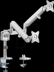 BP0089 Dual monitor mount, 17-32", aluminum, curved screens