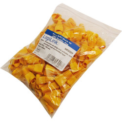 LogiLink&#xAE; MP0009 Strain Relief Hoods For Modular Plugs 100 pcs Yellow