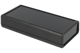 Obudowa; do przyrządów; ręczna; G537B(BC)-1$; ABS; 140mm; 66,5mm; 28mm; czarny; z koszykiem na baterie; RoHS; Gainta; 1 panel cz