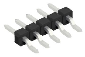 Pin header, 5 pole, pitch 2.54 mm, straight, black, 10080404