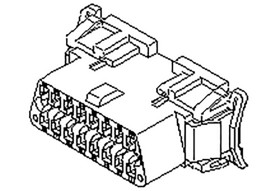 Złącze samochodowe 16-pinowe Molex 2-rzędowe Żeński 6A OBD-II Montaż na panelu Lutowane Obudowa gniazda