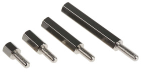 Zestaw elementów dystansowych, typ: Podkładka dystansowa, gwint: M3, rodzaj: Męski/żeński, Mosiądz, l. elementów: 450