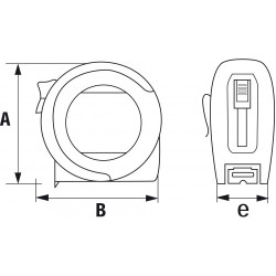 Miara taśmowa dł. 3m SAM szer. 16 mm Jednostki brytyjskie, Jednostki metryczne