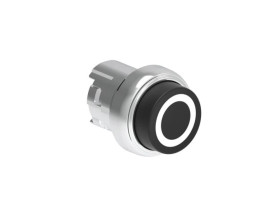 Metalowy przycisk fi22mm wystający samoczynny powrót z symbolem 0 Czarny LPSB2102