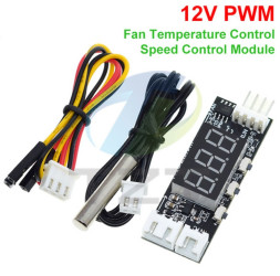 REGULATOR OBROTÓW WENTYLATORA - SILNIKA DC 12V Z CZUJNIKIEM TEMPERATURY I WYŚWIETLACZEM (MOD-PWM35)